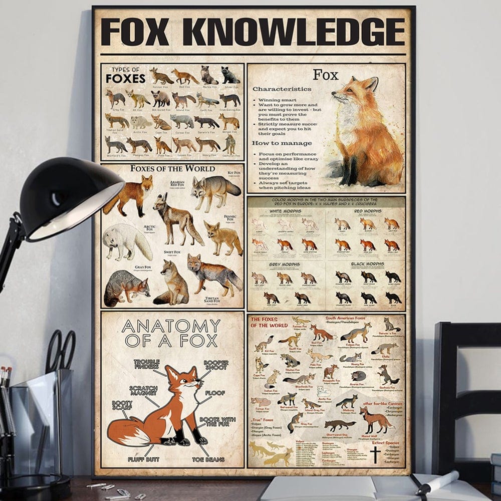 Fox Knowledge Poster, Canvas