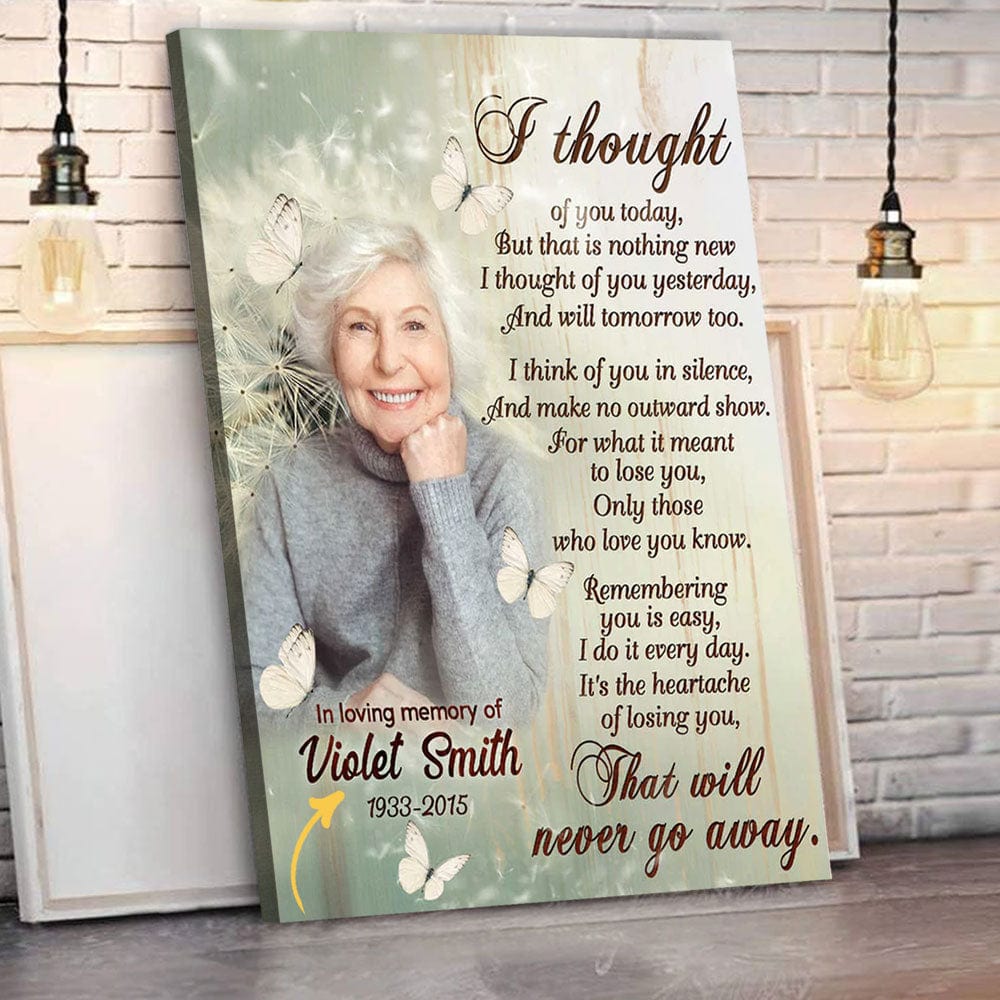 I Thought Of You Today Personalized Memorial Poster, Canvas