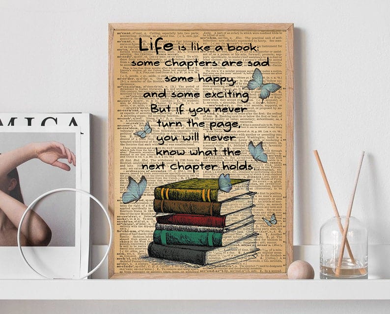 Life is Like A Book Poster, Canvas