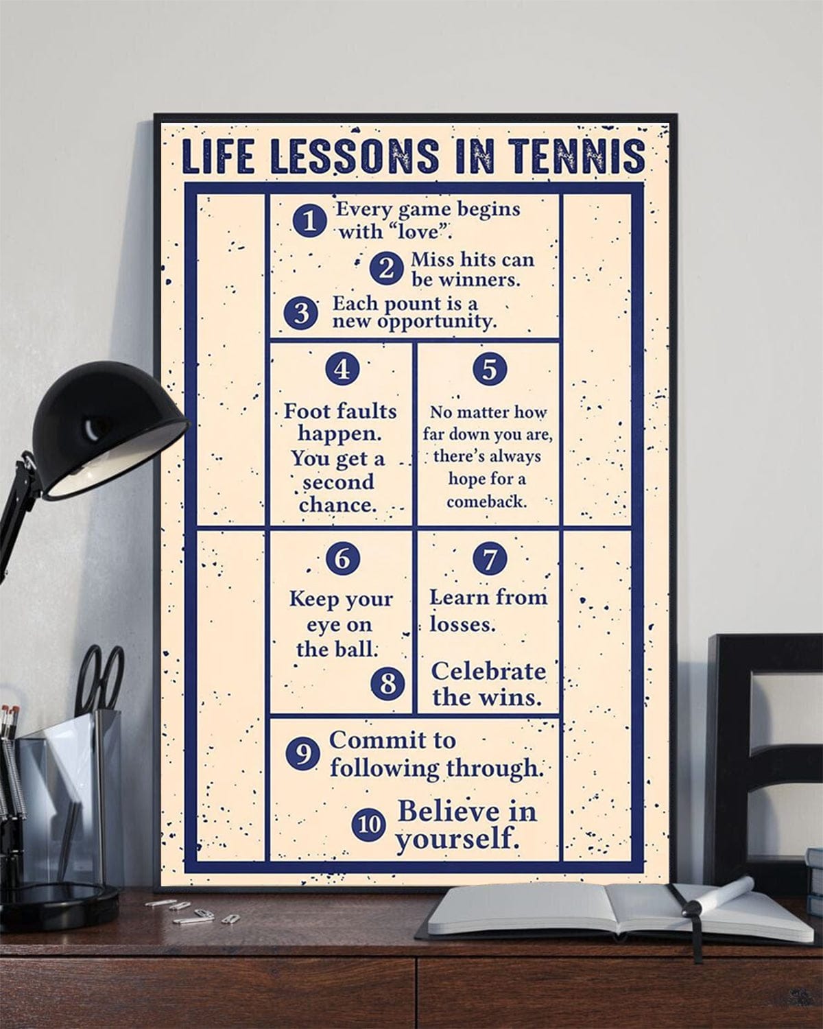 Tennis Life Lessons Poster, Canvas